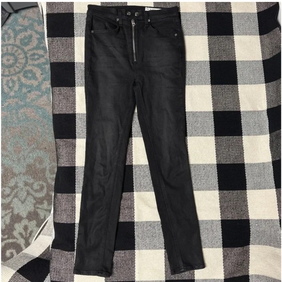 Rag & Bone amazing shape glitter coated dash stretchy charcoal black jeans - Picture 8 of 8